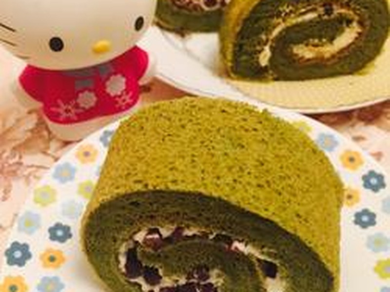 抹茶蜜豆蛋糕卷