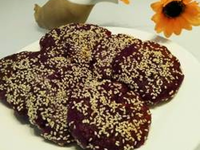 糯米紫薯饼