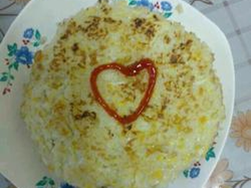 米饭鸡蛋饼