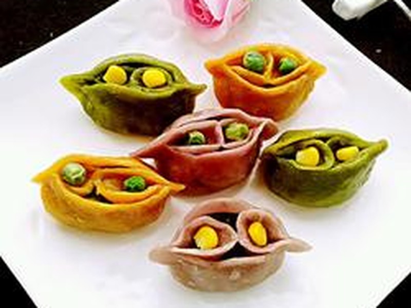 彩色鸳鸯蒸饺