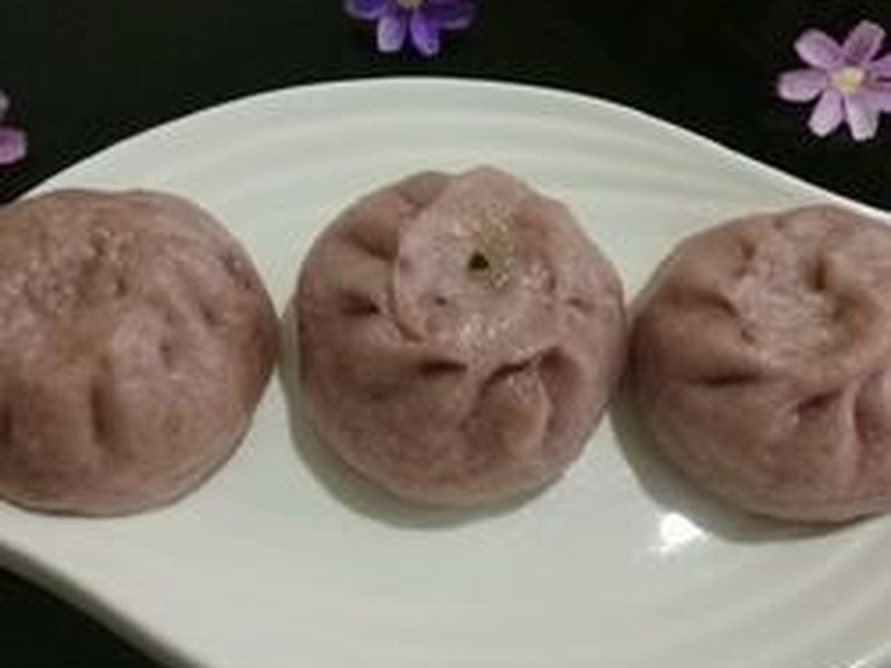 紫薯香菇青菜包