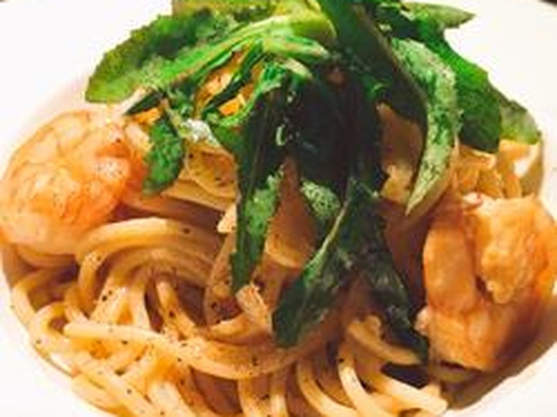 黑胡椒虾肉意大利面