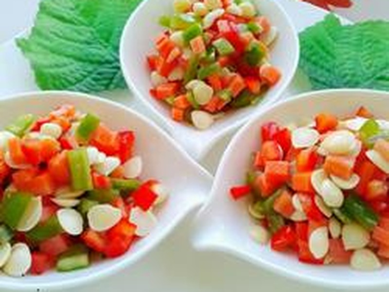 凉拌杏仁青红椒