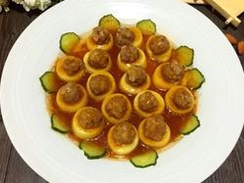 玉子豆腐蒸肉丸