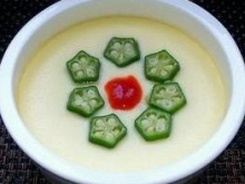 秋葵蒸蛋羹