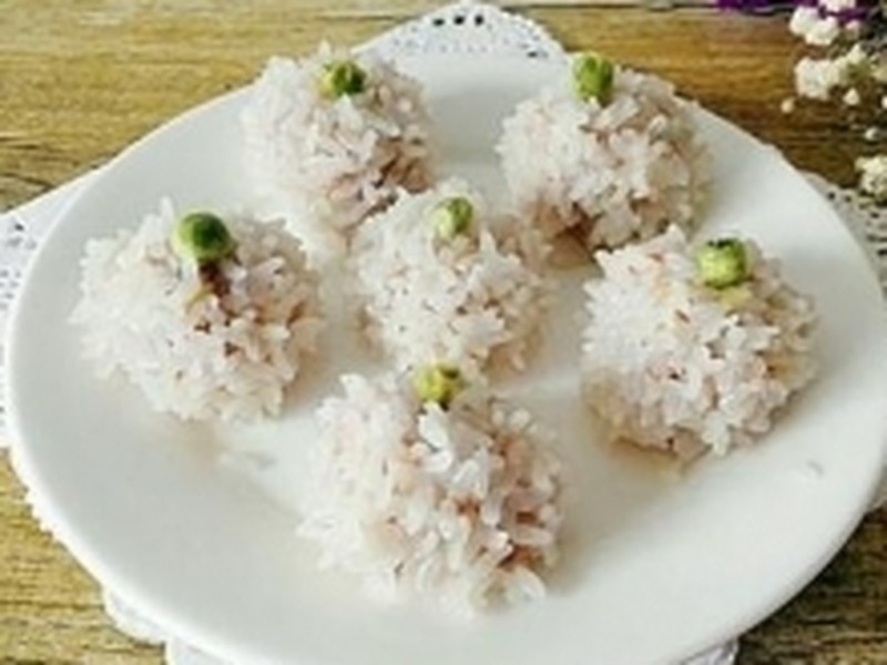 清蒸大米虾丸