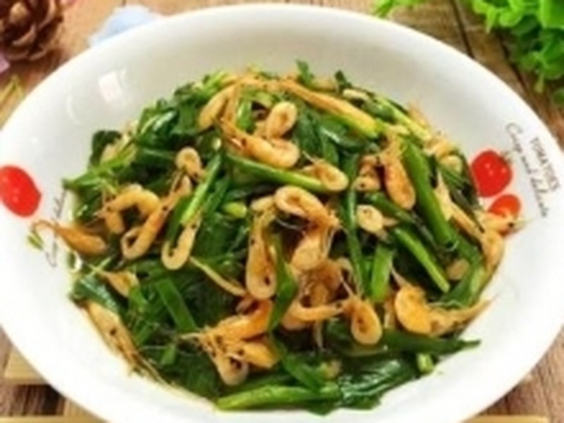 河虾炒韭菜