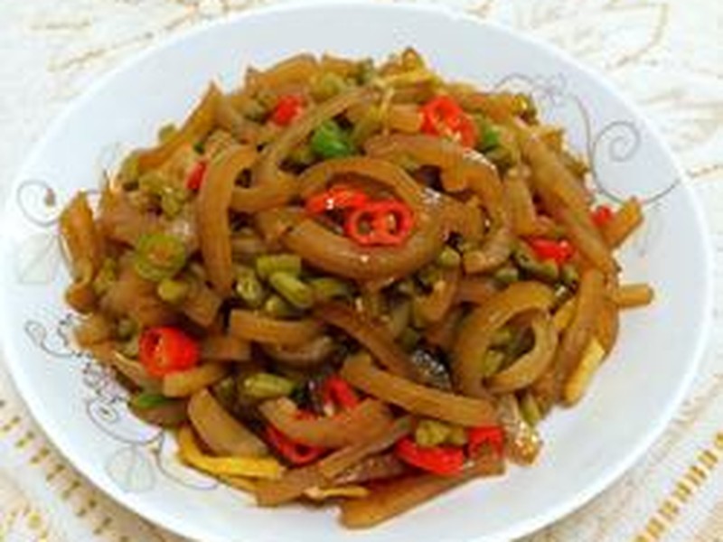 猪皮炒酸豆角