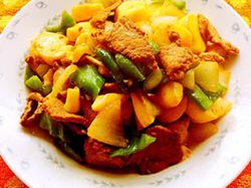 里脊肉炒日本豆腐