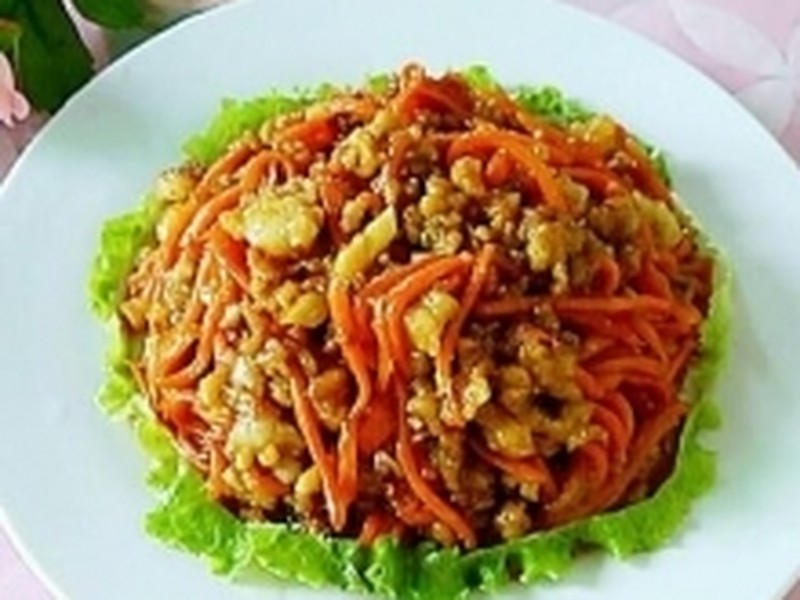肉丁炒胡萝卜