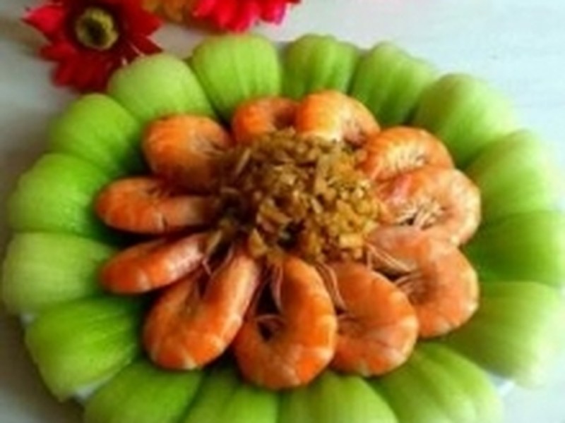 蒜蓉油菜大虾