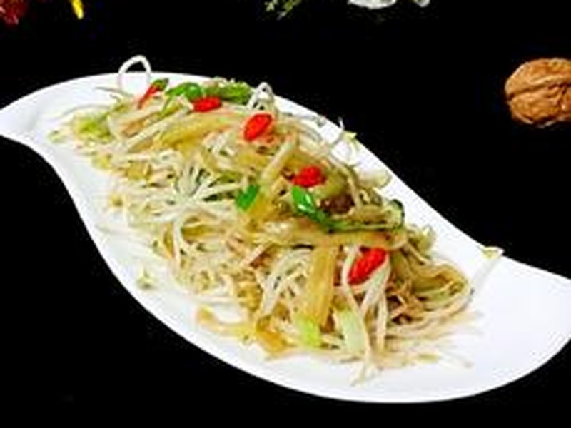 绿豆芽炒茄条