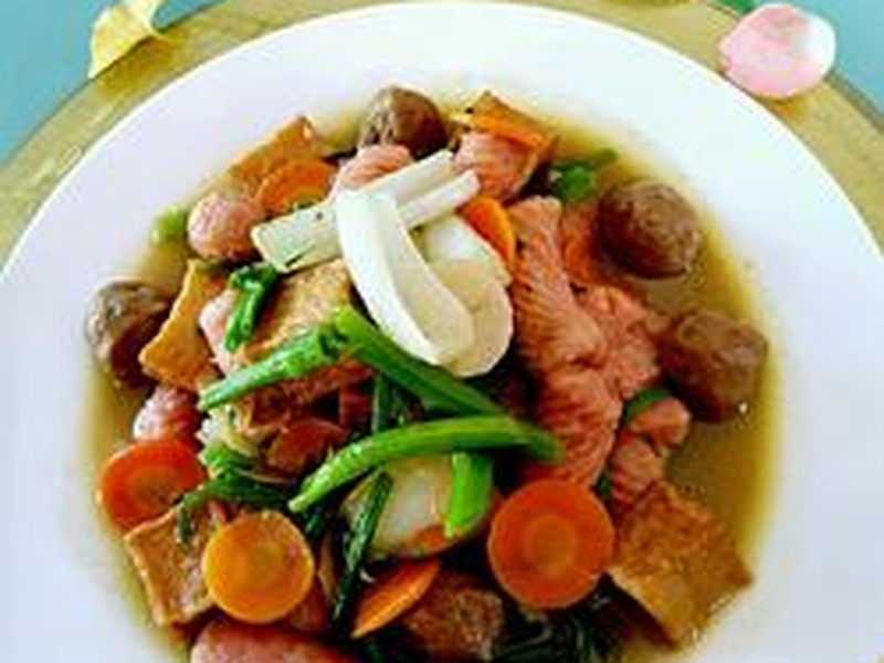 菠菜烩丸子