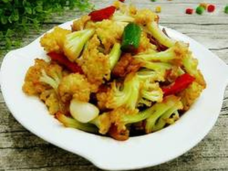 五花肉炒有机菜花