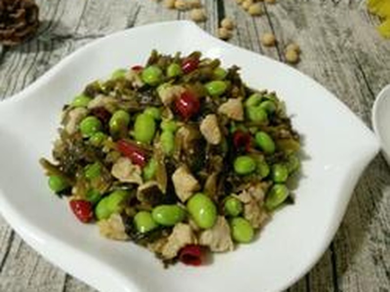 毛豆炒咸菜
