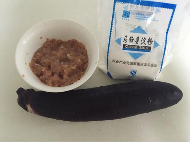 【香煎肉酿茄子】步骤1制作图解