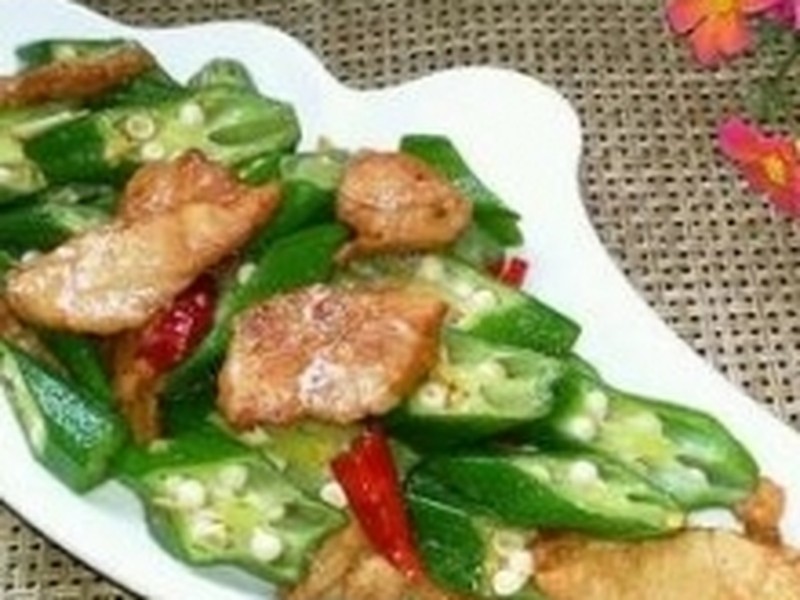 秋葵炒肉片