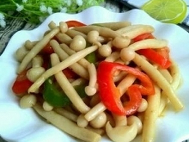 彩椒耗油海鲜菇