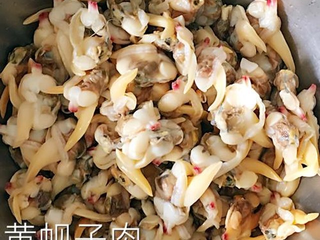【【葱油拌蚬子肉】】步骤1制作图解