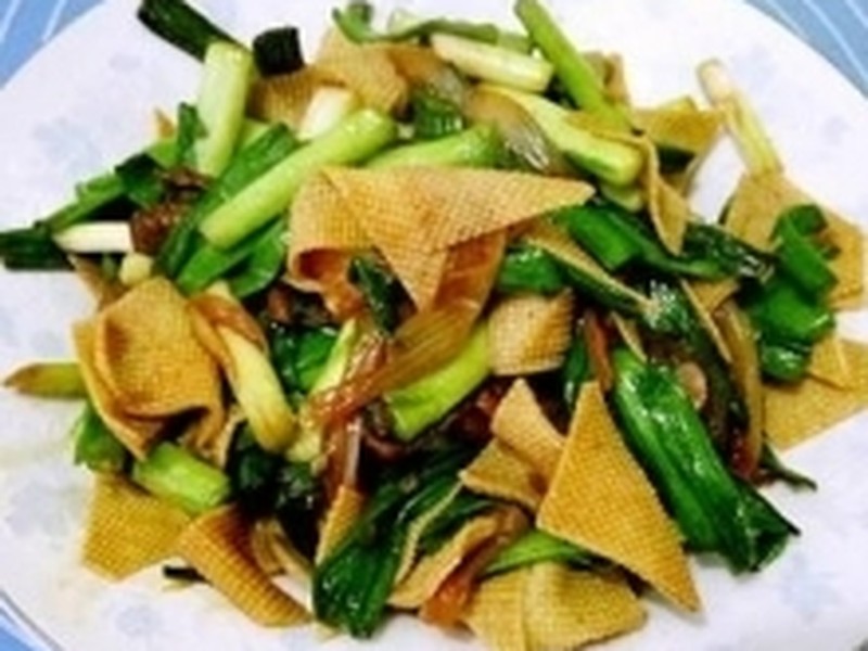 豆皮炒青蒜